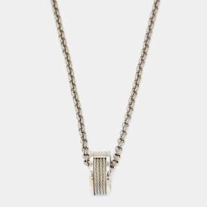 Charriol Silver Chain & Twisted Cable Ring Pendant Forever Necklace