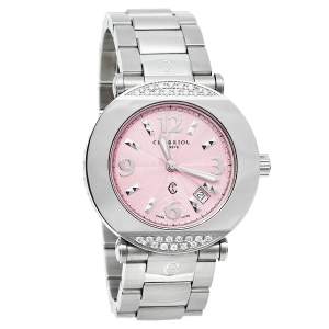 Charriol Pink Stainless Steel Diamonds Colvmbvs CCR38 Women's Wristwatch 38 mm