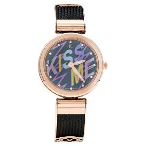 Charriol Mother of Pearl Diamond Two Tone PVD Coated Stainless Steel Forever FE32302016 Women's Wristwatch 32 mm