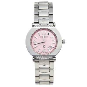 Charriol Pink Stainless Steel Diamonds Colvmbvs CCR38 Women's Wristwatch 38 mm