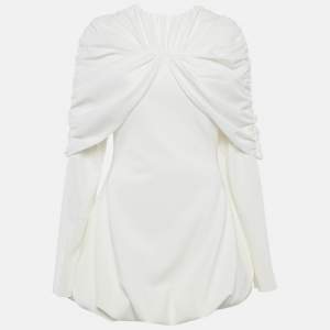 Pre Owned CHATS By C.Dam White Stretch Jersey Bubble Hem Mini Dress S