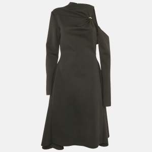 Pre Owned Chats By C.Dam Black Jersey Cut-Out Detail Midi Dress S