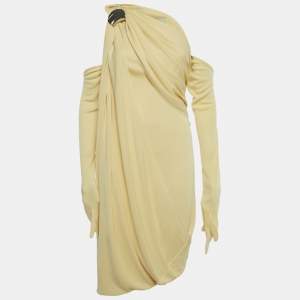 Pre Owned Chats by c.dam Yellow Jersey Asymmetric Eileen Dress S