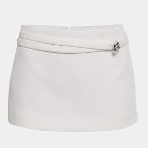 Pre Owned تنورة تشاتس باي سي.دام غبردين أبيض بتفاصيل خصر قصيرة مقاس صغير (سمول)