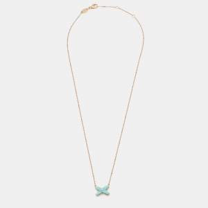 Chaumet Jeux de Liens Turquiose Diamond 18k Rose Gold Necklace