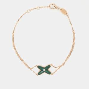 Chaumet Jeux de Liens Malachite Diamonds 18k Rose Gold Bracelet