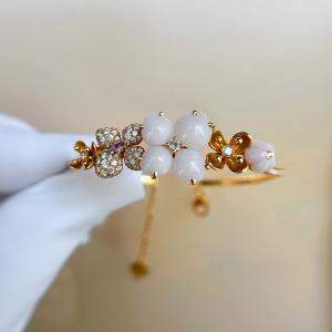 Chaumet 18K Rose Gold Flower Bee My Love Diamond Bracelet