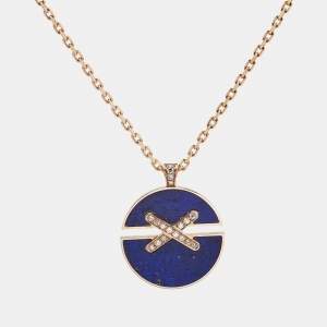 Chaumet Jeux de Liens Lapis Lazuli Diamonds 18k Rose Gold Necklace