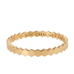 Chaumet Bee My Love 18K Yellow Gold Band Ring Size 57