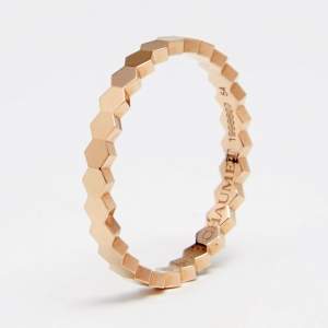 Chaumet Bee My Love Geometric Textured 18K Rose Gold Ring Size 54