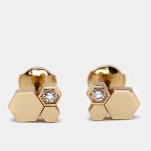 Chaumet Bee My Love Diamond 18k Rose Gold Stud Earrings