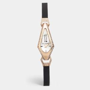 Chaumet Mother Of Pearl Diamond 18K Rose Gold Satin Josephine Women's Wristwatch 18 mm