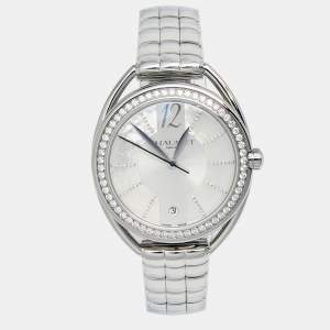 Chaumet Silver Mother Of Pearl Stainless Steel Diamond Montre Liens Lumiere 2214 Women's Wristwatch 34 mm