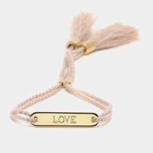 Chloé Beige Rope Love Plaque Bracelet