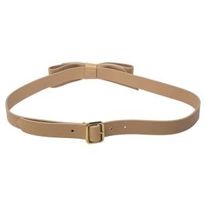 Chloe Beige Leather Bow Belt 90CM
