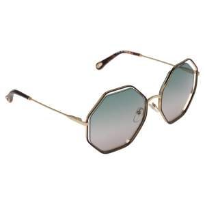 Chloé Gold/Green Gradient CE132S Poppy Octagonal Sunglasses