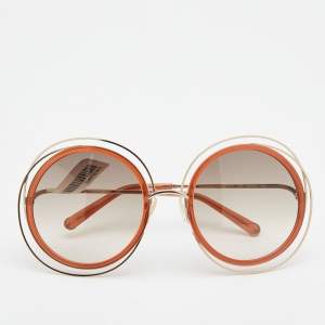 Chloe Gold Tone/Caramel Gradient CE120S Carlina Round Sunglasses
