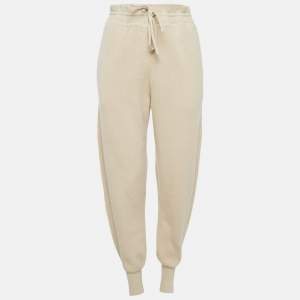 Chloe Beige Cashmere Knit Iconic Track Pants L