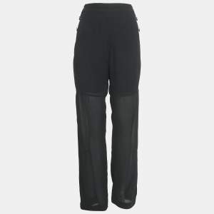 Chloé Black Crepe Wide Leg Pants M