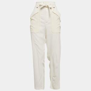 Chloé Milk White Crepe Oversized Pocket Detail Trousers M