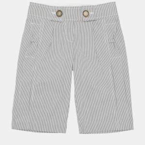 Chloe Black Striped Cotton Shorts Size 8 Yrs