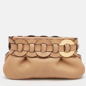 Chloe Beige Leather Leather Darryl Clutch