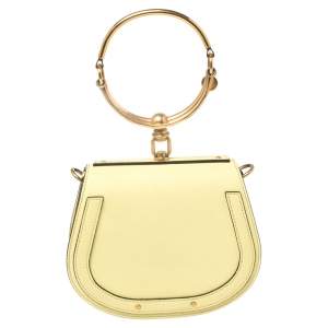Pre Owned Chloé Yellow Leather and Suede Small Nile Bracelet Shoulder Bag