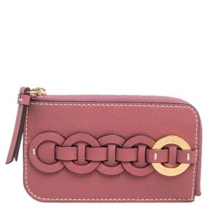 Pre Owned Chloe Pink Leather Darryl Coin Purse