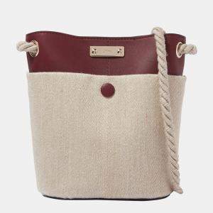 Chloe Beige & Burgundy - Leather - Medium Bucket Shoulder Bag