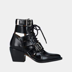 Chloe Black Leather Ankle Boots 36