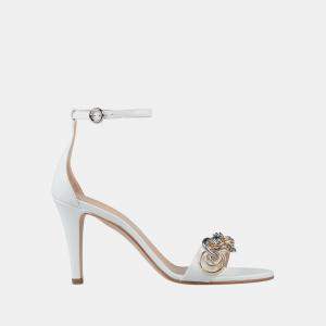 Chloe Leather Embellished Open Toe Ankle Strap Sandals 39