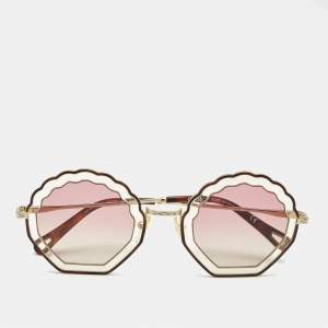 Chloe Pink Gradient CE147S Scalloped Round Sunglasses