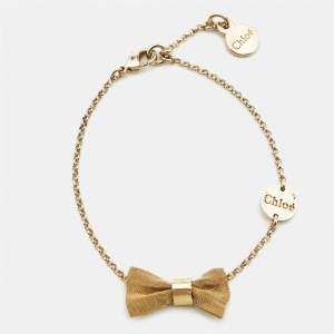 Chloe Bow Gold Tone Bracelet