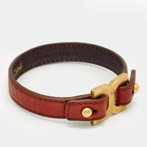 Pre Owned Chloé Leather Gold Tone Bracelet