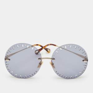 مملوكة مسبقًا نظارة شمسية كلوي سي إي122/أس مستديرة كبيرة غرادينت أخضر و ذهبي