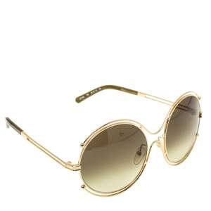 Chloe Gold/Green Gradient CE122/s Round Oversized Sunglasses