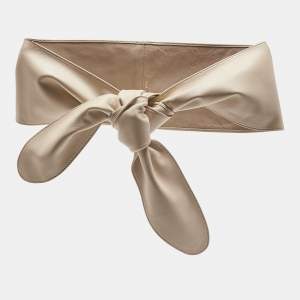 Chloe Beige Leather Knot Waist Belt S/M
