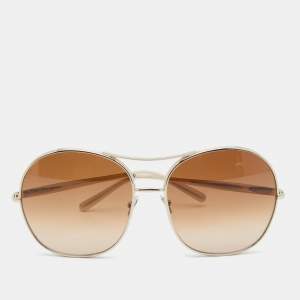 Chloé Gold Tone/ Brown Gradient CE128S Round Nola Sunglasses