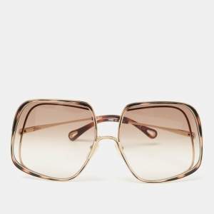 Chloe Gold/Brown Gradient Hanah Square Sunglasses