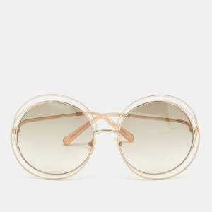 Chloe Gold/Brown Gradient CE114S Carlina Oversized Round Sunglasses