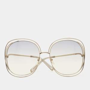 Chloe Gold Carlina Oversized Gradient Sunglasses