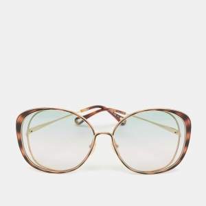 Chloe Gold/Brown CH0036S Hannah Oversized Sunglasses