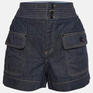 Chloe Indigo Raw Denim High Waist Shorts M