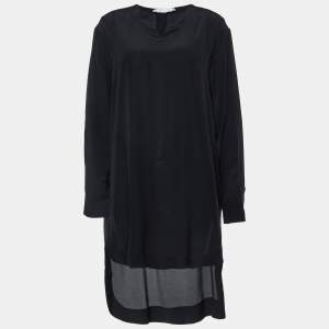 Chloe Black Silk Loose Fit Mini Dress M