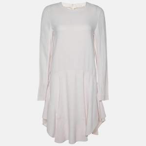 Chloe Pink Mist Crepe Mini Full Sleeves Dress M