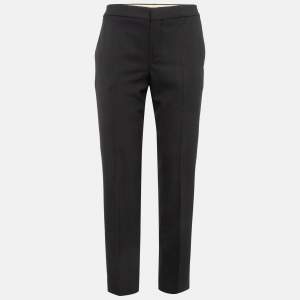 Pre Owned Chloé Black Wool Formal Trousers M
