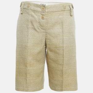 Chloe Beige Patterned Regular Shorts L