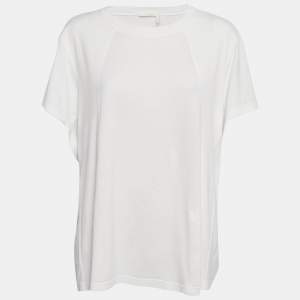 Chloe White Jersey Cotton Crew Neck T-Shirt M