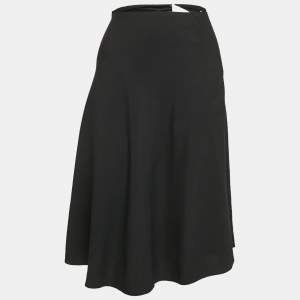 Chloe Black Crepe Flared Knee Length Skirt L