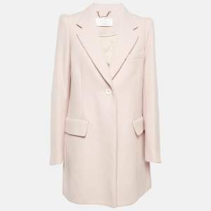 Chloe Pink Wool Felt Mid-Length Coat L